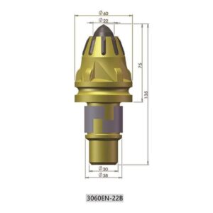 硬岩型旋挖截齿5 3060EN-22B Fluted Reinforced Hard Rock Rotary Drilling Bullet Tooth