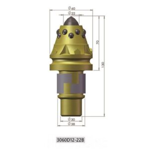 硬岩型旋挖截齿8 33060D12-22B Carbide Button Reinforced Heavy-Duty Hard Rock Rotary Drilling Tooth