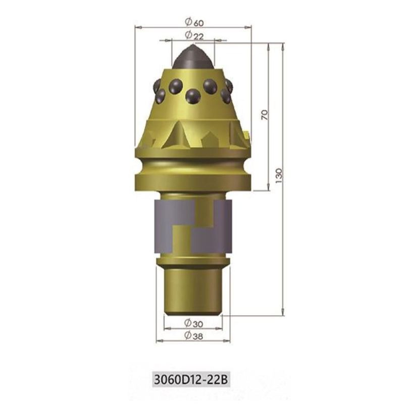 硬岩型旋挖截齿8 33060D12-22B Carbide Button Reinforced Heavy-Duty Hard Rock Rotary Drilling Tooth