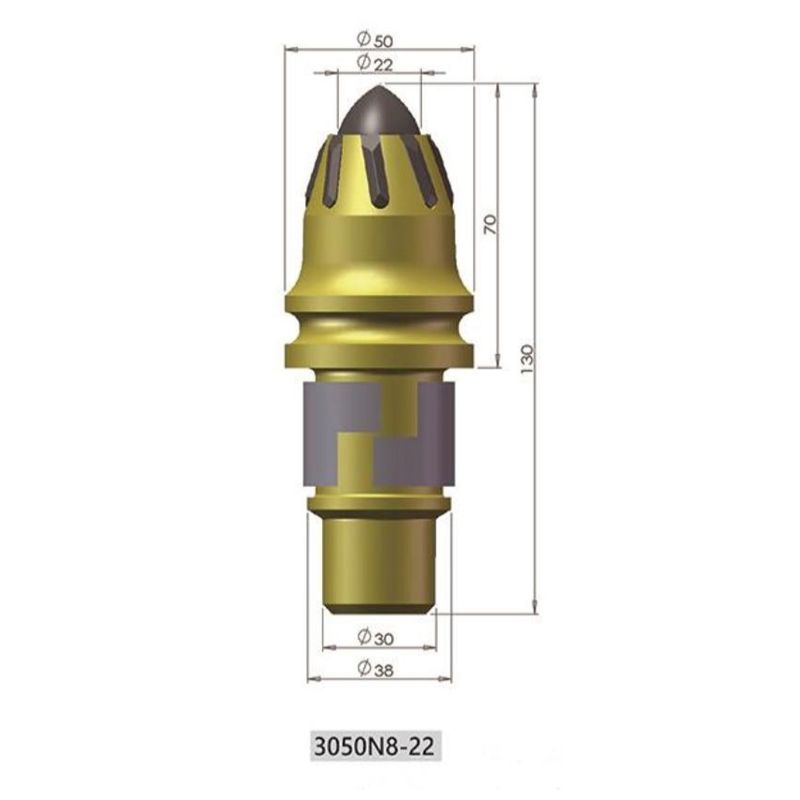 3050N8-22 Wear-Resistant Hardfaced Rotary Drilling Bullet Tooth